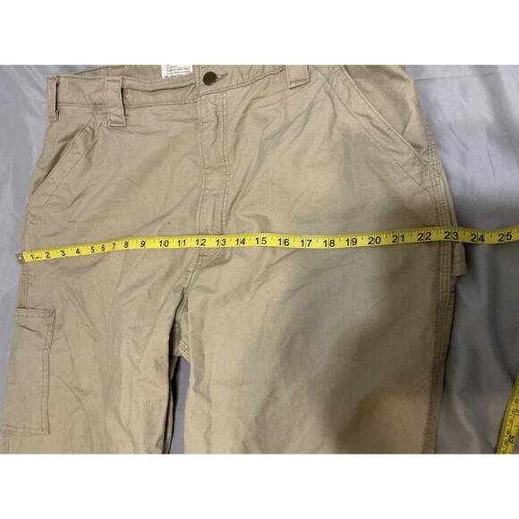 Carhartt Dangaree Fit Canvas Work Pants 38x34 Tan Khaki Carpenter - Picture 6 of 7